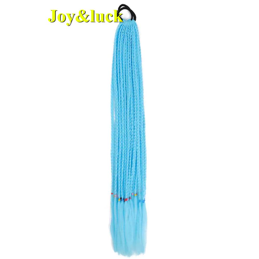 24 Zoll Ombre Yaki Straight Synthetische Haarverlängerungen Mädchen Farbe Geflochten Zopf Gummiband Box Braid