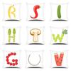 Interesting Fruit and Vegetable Letter Printed Pillowcase for Home Bedroom Living Room Sofa Cushion Cover Peach Skin Pillowcase