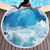 Antarctic Iceberg Round Beach Towel with Tassels, Absorbent Quick Dry Circle Pool Towel Roundie Yoga Meditation Mat Picnic Rug