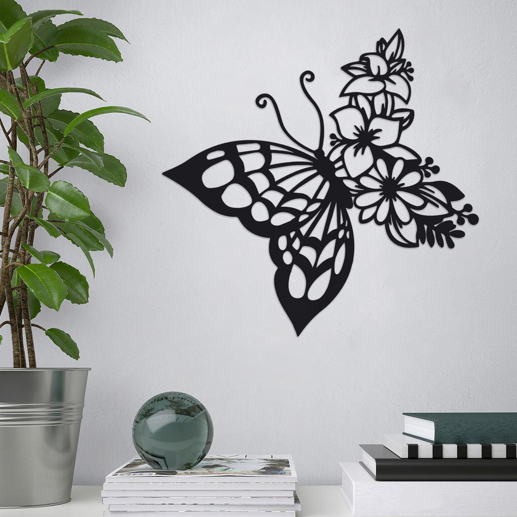 Black Metal Wall Art Birds on Branch Silhouette Wall Sculpture Hanging Sign Decor for Office Home Garden Bedroom Living Room