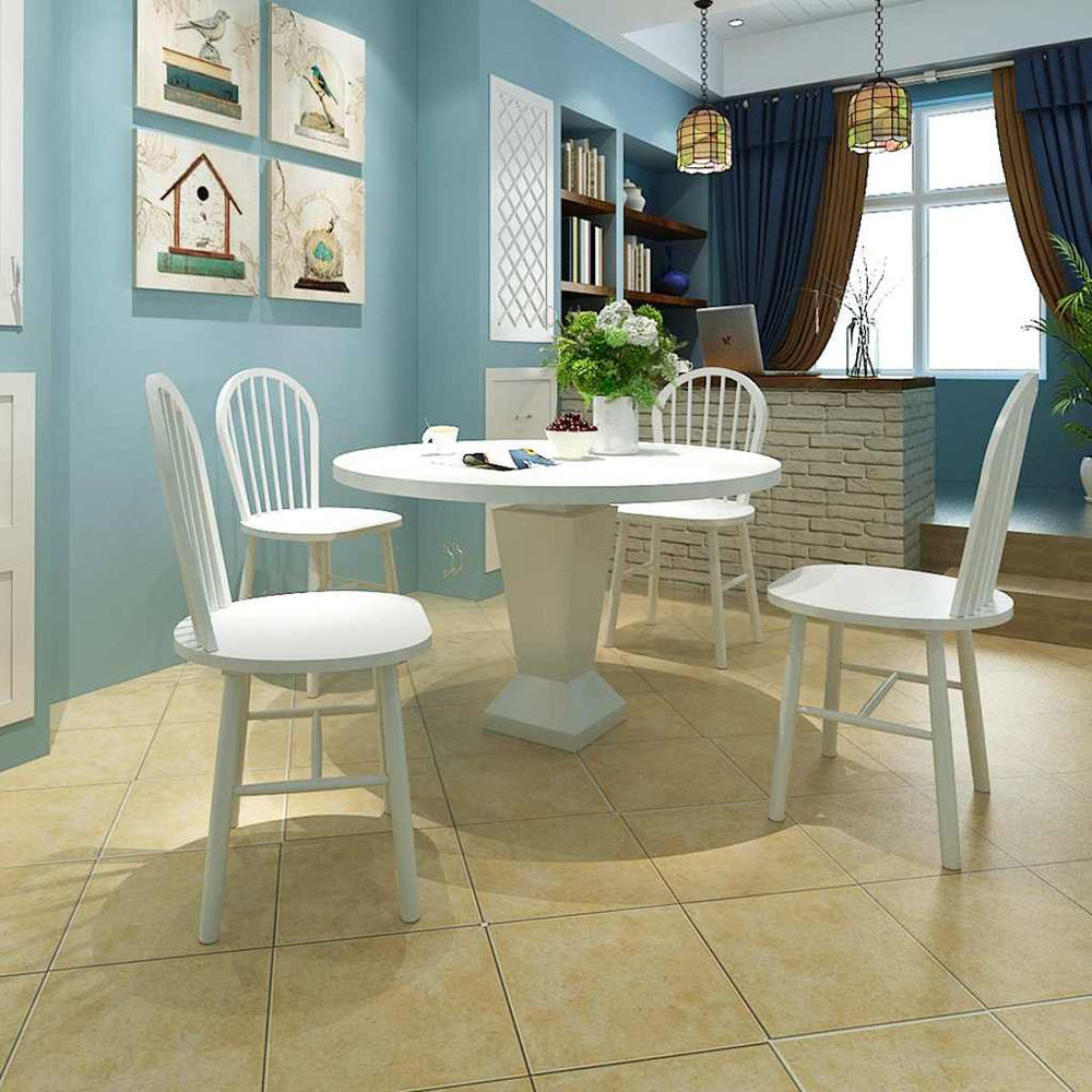 Dining Chairs Set of 4 Solid Rubberwood