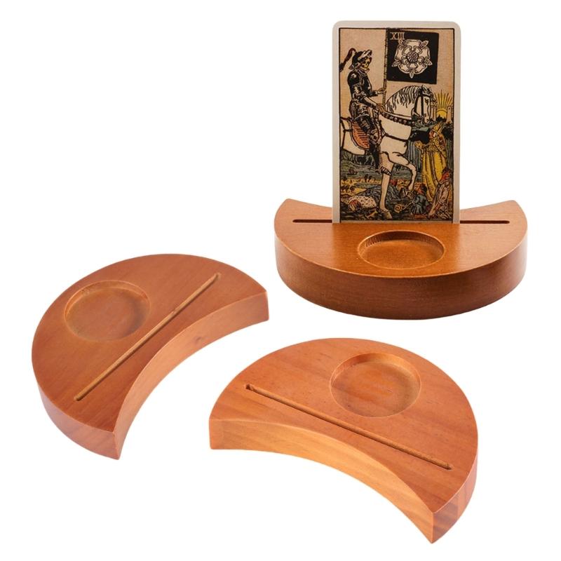 Moon Shape Tarot Card Holder Create Serenes Ambiances For Your Divination Tool Tarot Card Display Wood Craftsmanship
