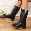 Anti-slip Shoes - Women's Mid-calf Boots for Autumn and Winter - Women's Pointed-toe Boots - Large Size
