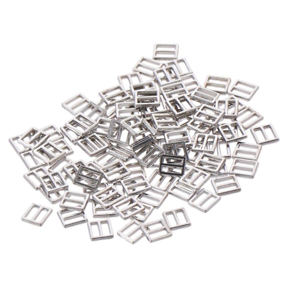 

100pcs Sturdy Sliver Sewing Tri-Glide Buckles Metal Mini Mini Patchwork Buckle 4mm Slide Buckles for Sewing Accessories античная латунь
