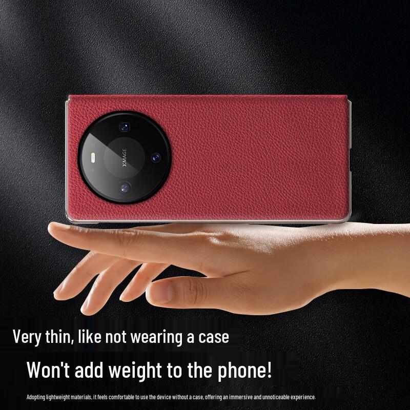 Funda con tapa de cuero genuino Eddga para Huawei Pura 80 Pro