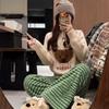 Thick Fleece Lined Lounge Pants Women Winter Warm Casual Wearable Sleepwear Plus Size