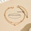 Minimalist Fashion Heart Double Layer Beach Anklet, PerfeAnkletct for Gift Daily Wear
