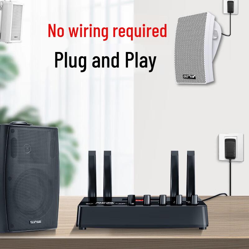 Wireless Bluetooth WiFi Public Address & Background Music System CN Plug (adapter Included)
