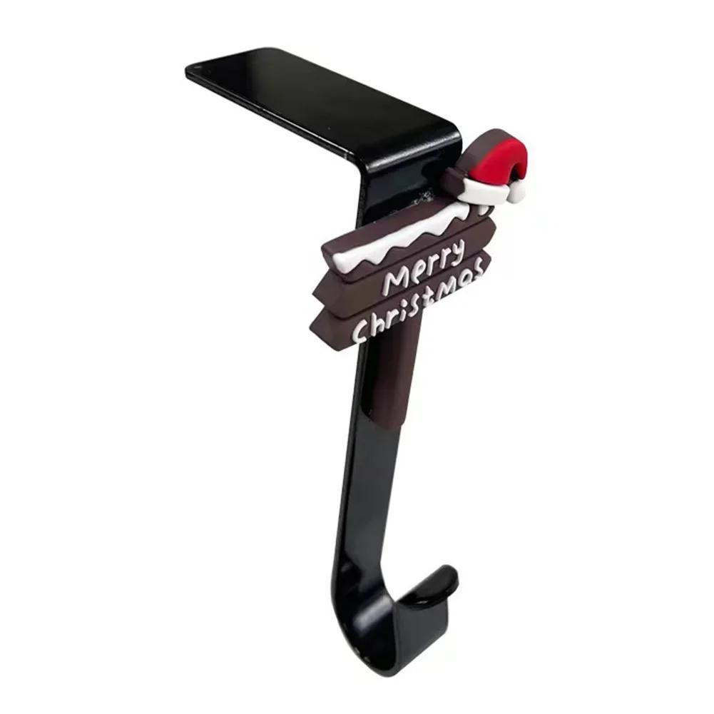 Christmas Stocking Hanger For Mantel Christmas Stocking Holder Hang Ornaments Santa Claus Convenient Hooks Xmas Stocking Holder