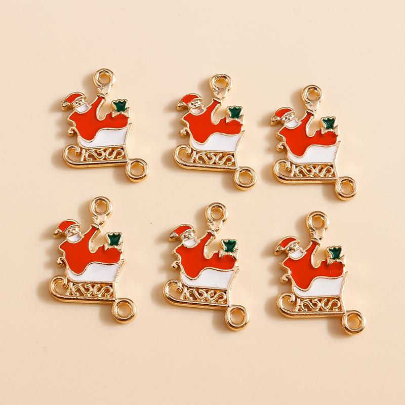 10pcs 16*21mm Enamel Christmas Bell Charms DIY for Bracelets Pendants Earrings Making Creative Gift Charms Jewelry Accessories