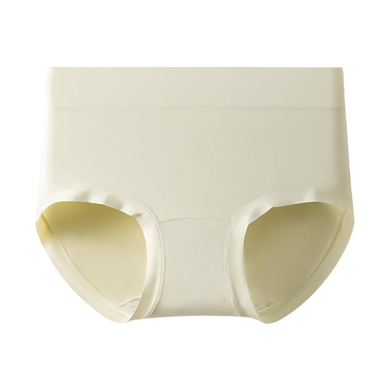 Women High Waist Pure Cotton Antibacterial Crotch Plus Size Solid Triangle Panties