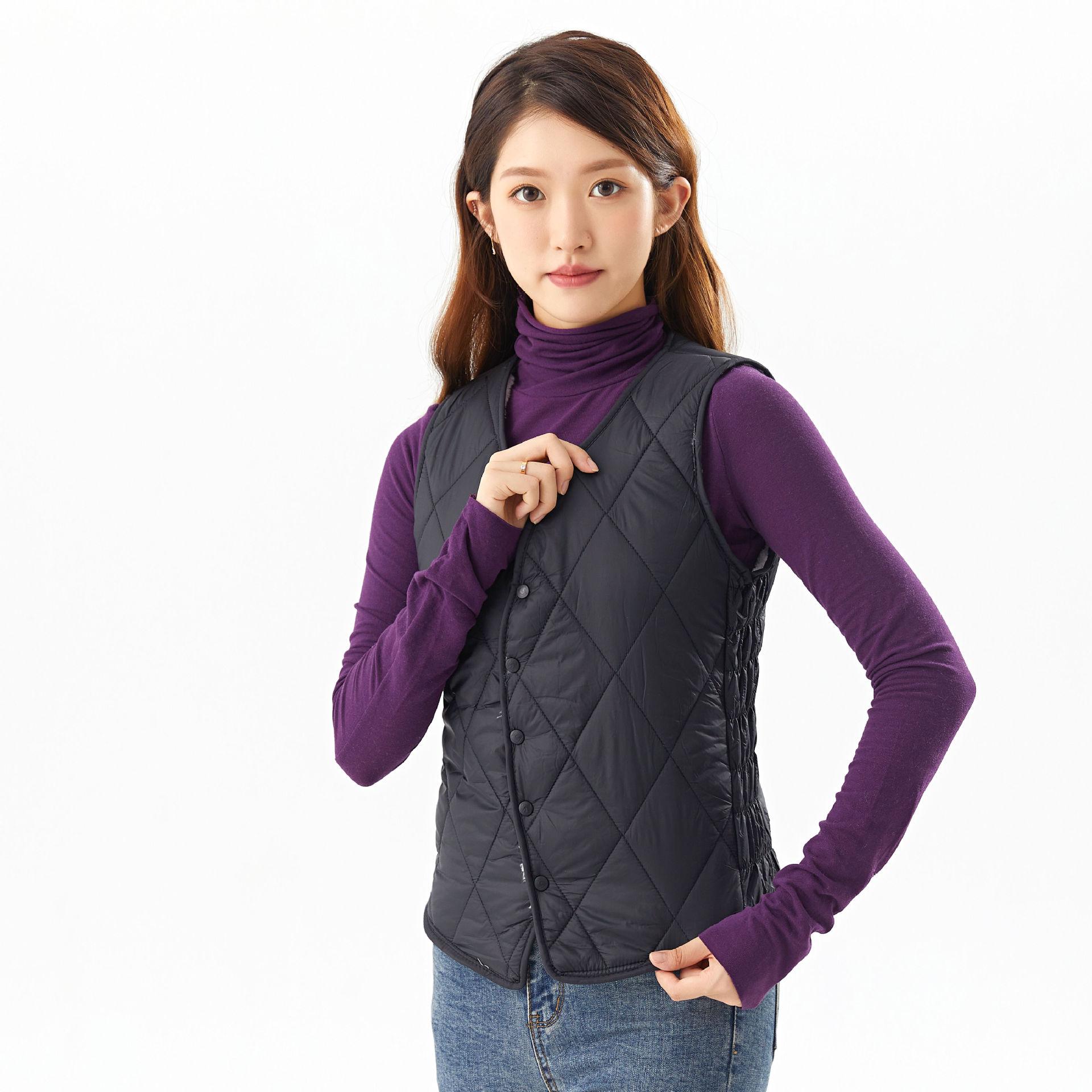 

Women s Winter Down Cotton Padded Warm Slim Tip Thickened Inside The Multi-color Thin Female Cotton Vest Hair Fashionable and Warm L