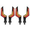 12V Motorcycle LED Turn Signal Lamp Dual-Color LED Flowing Turn Signal Light Motorbike Indicators Led ABS Airfoil Tail Flasher