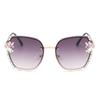 Rhinestone Sunglasses for Women Diamond Cut Edge Sunglasses UV Proof Luxury Marine Glasses