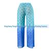 Fish Scale Zipper Mesh Long Sleeve One-Piece Swimsuit Set