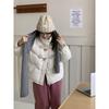 Jiaxing Pinghu horn buckle down jacket women's new thickened stand-up collar bread jacket small winter short coat tide