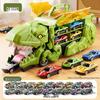 3-in-1 Transforming Dinosaur Toy Car Set for Kids Aged 3-5 with Mini Car Storage