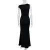 European and American Women's Fishtail Skirt with Sloping Shoulder Collar and Sleeveless Sexy Dress