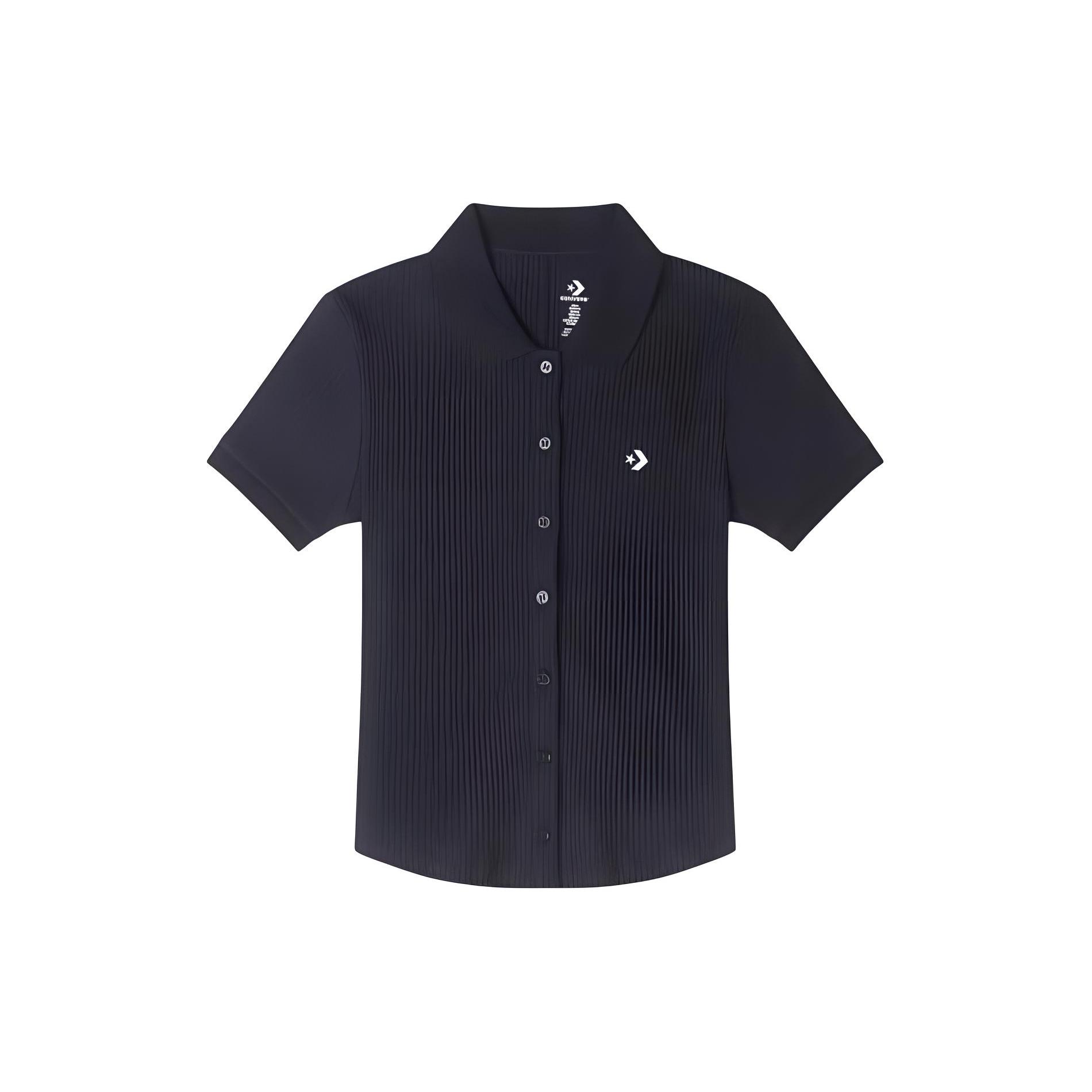 

Новая женская футболка-поло Converse Slim на пуговицах, черная, 10024769-A01 M