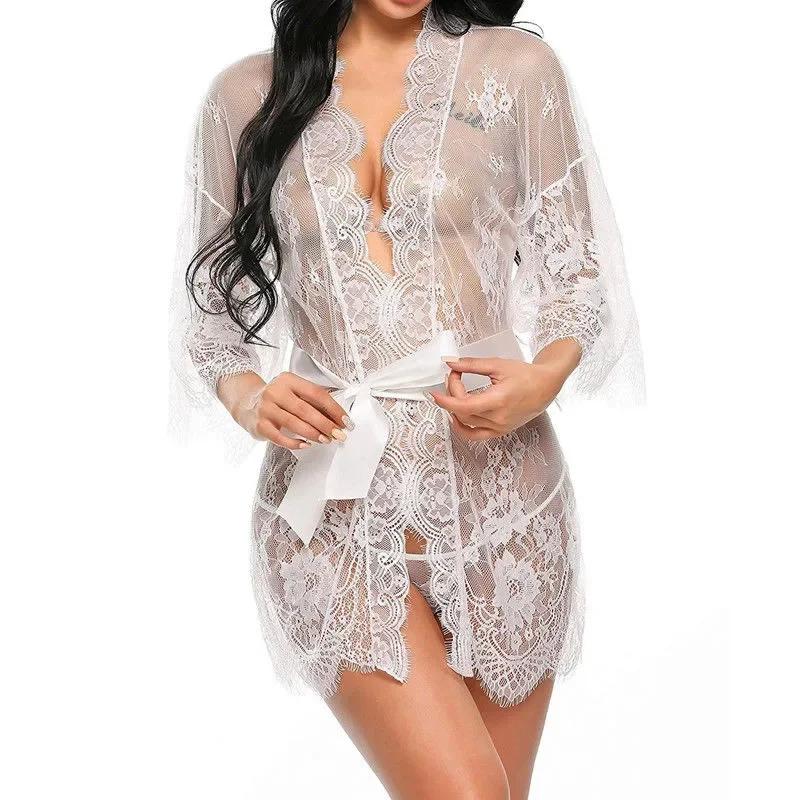 Woman Erotic Pajamas Lace Nightwear Sex Clothes Babydoll Erotic Transparent Dress Hot Sleepwear Sexy Lingerie