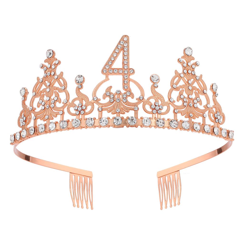 Fashion Alloy Digital Crown With Diamond Tiara 18Th Birthday Party Pearl Alloy Headband