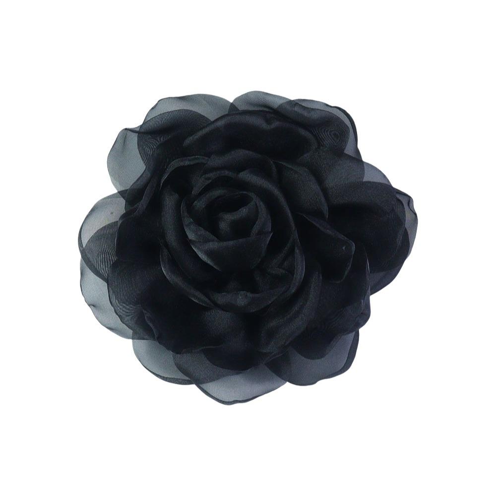 Broche Fleur en Organza Épingle à Cheveux Fleur Surdimensionnée Nouvelle Boucle pour Foulard Accessoires Vestimentaires