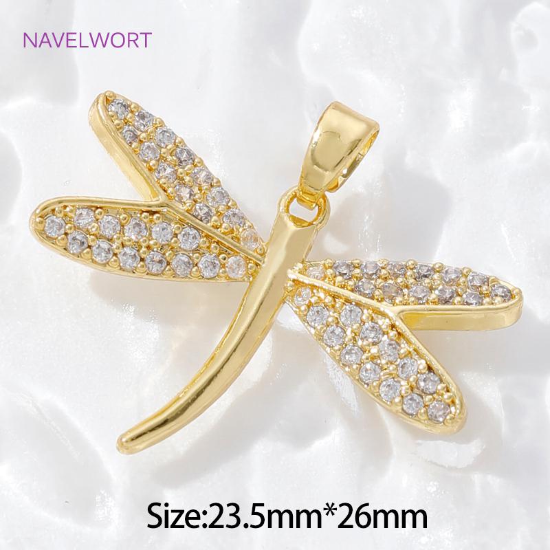 18K Gold Plated Brass Heart Wings/Bird/Dragonfly Charms Pendants For Jewelry,Decorative Pendants,DIY Necklace Making Supplies