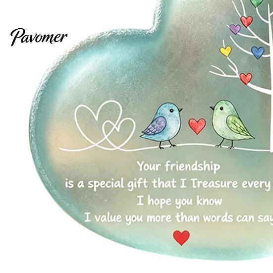 Sentimental Christmas Gifts for Besties Heart Ornament with Heartwarming Message, Best Friend Decorative Ornaments Car Keepsake, Acrylic Desk