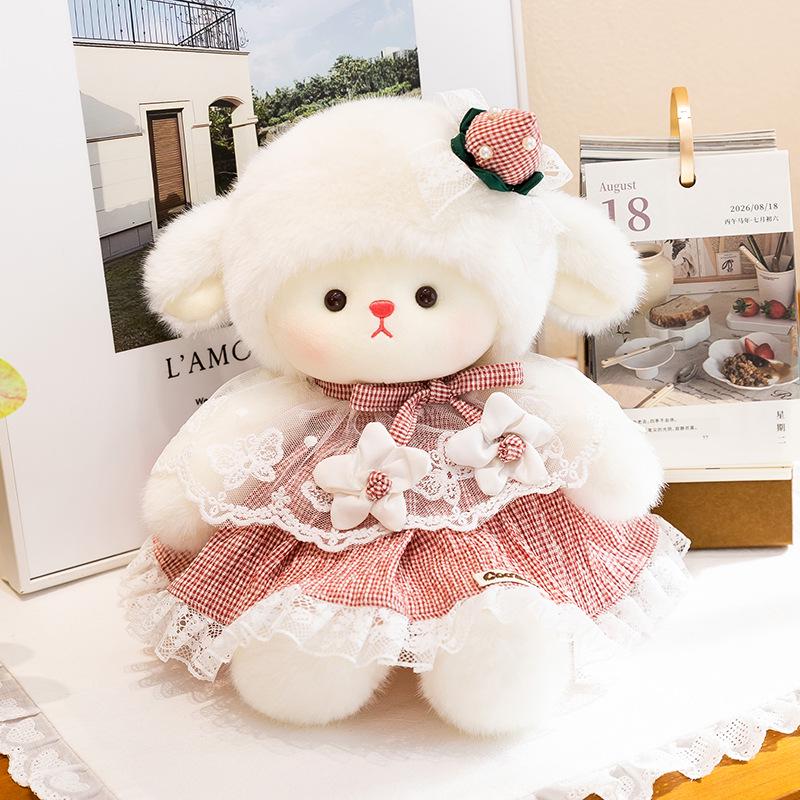 Cute Lolita Lamb Plush Toy - Soothing Woolen Doll for Children's Birthday Gift