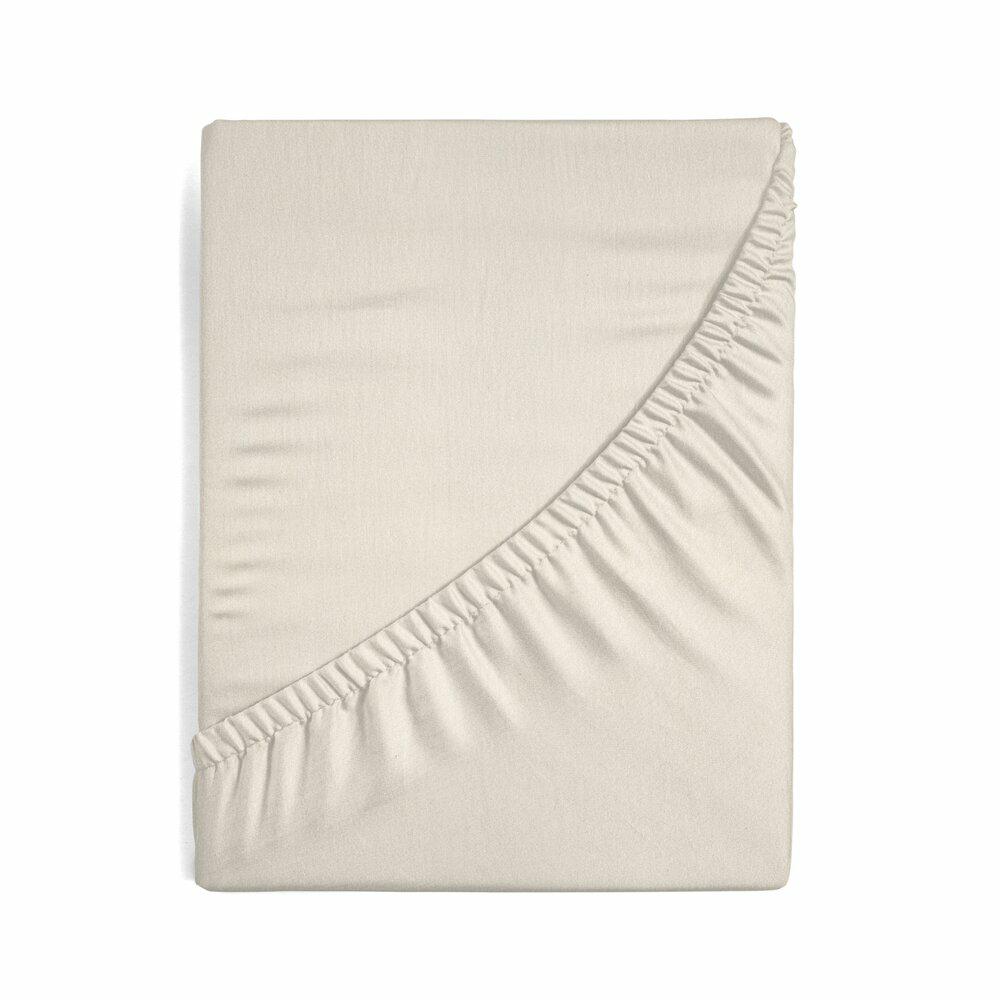 Prześcieradło Jersey Beżowe 90X200 +25Cm