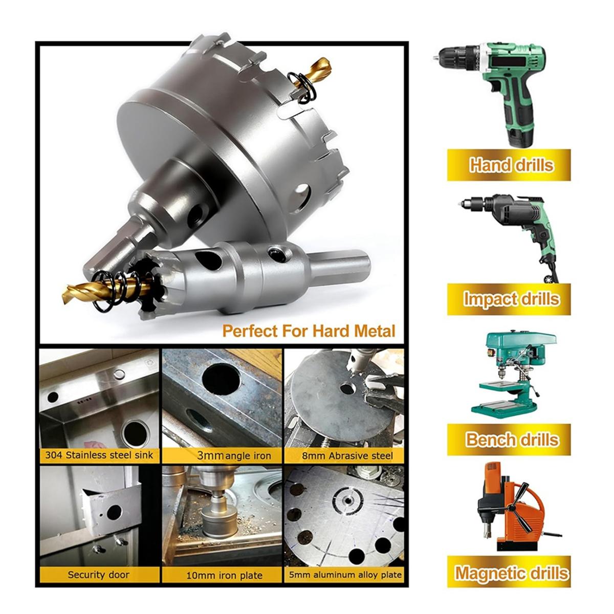 

2025+ Hole Saw Set for Hard Metal,2-3/8 Inch Tipped Hole Saw Cutter with Titanium Plated Pilot Drill Bit China Mainland