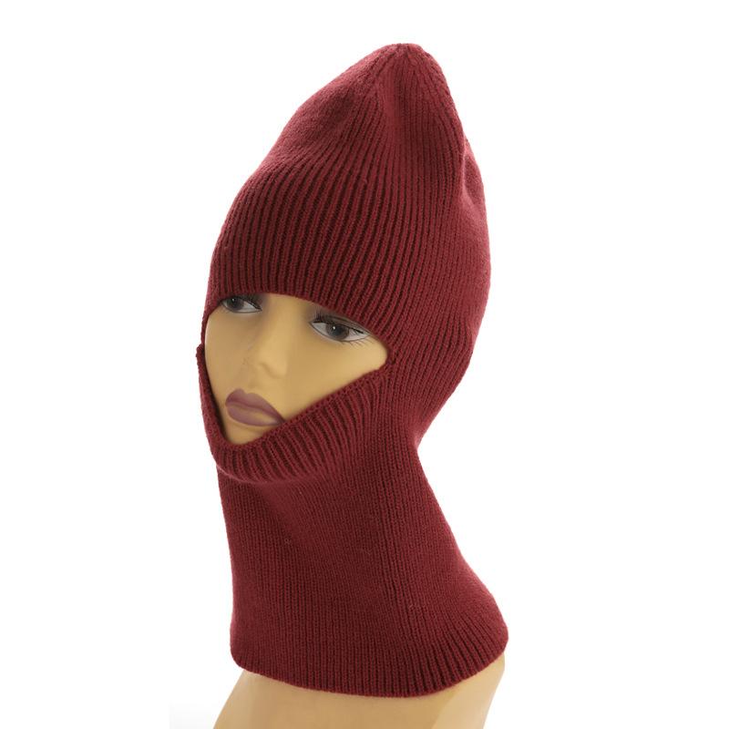 Ear Protector Knitted Pullover One Hole Windproof Mask Knitted Hat Winter Ski Wool Hat Women