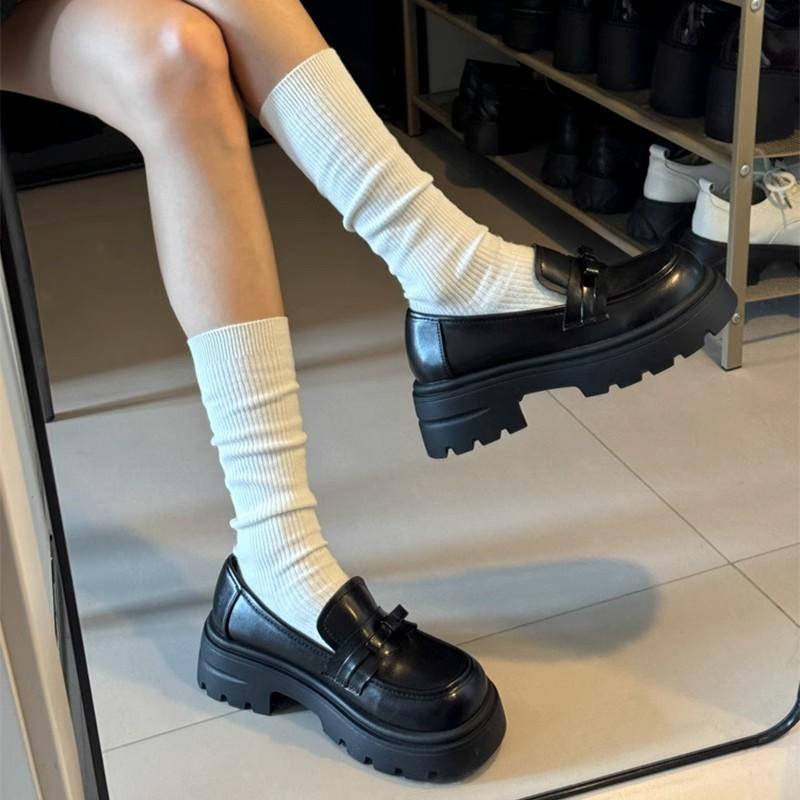 Women Loafers 2024 Spring New Tassel British Style Leather Shoes 35-43 Large-Sized Female Retro Home Office Low Heel Shoes