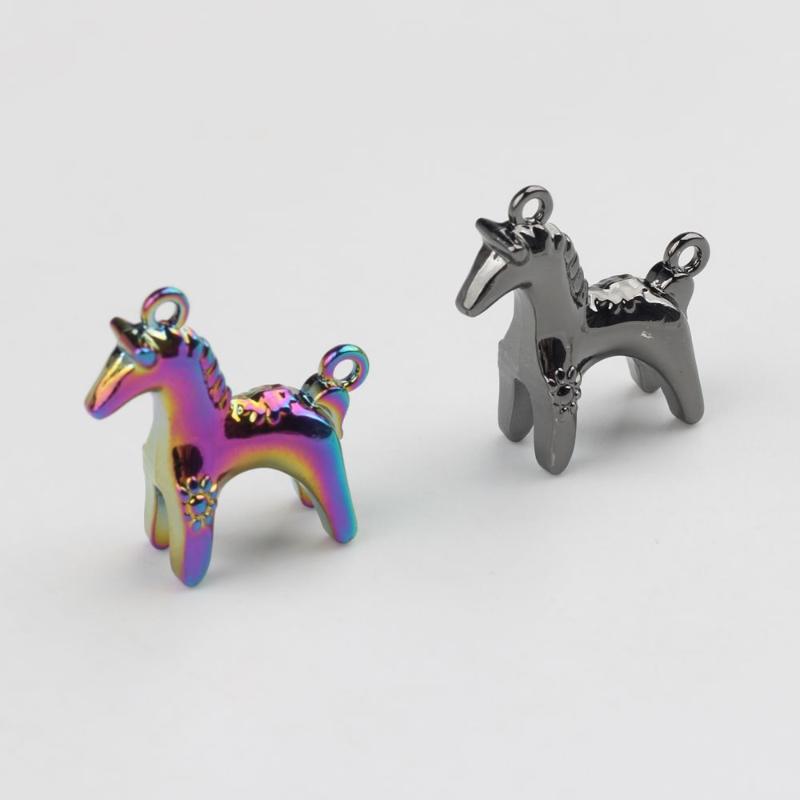2Pcs Alloy Pony Pendant Animal Horse Charms Diy Necklace Bracelet Earrings Keychain Accessories Handmade Jewelry Making