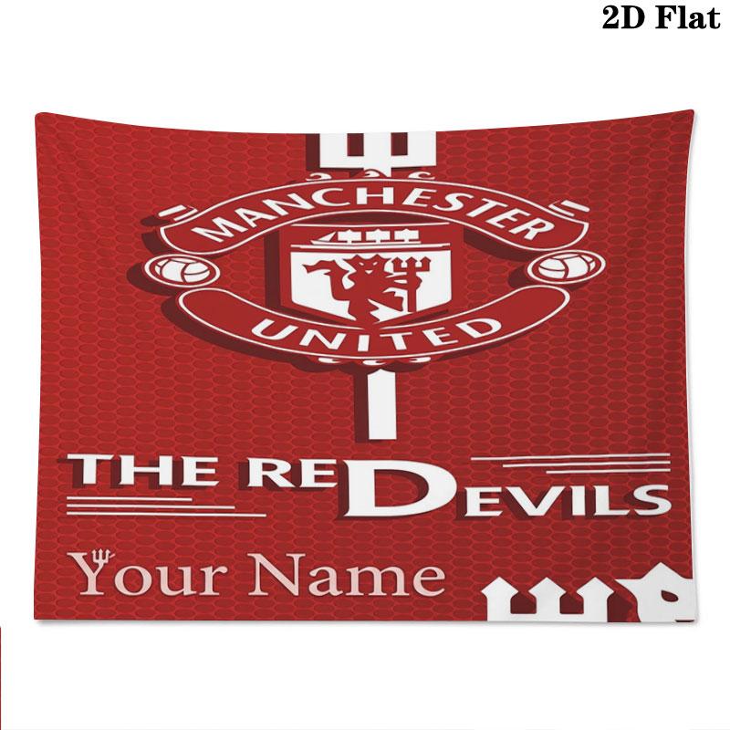 Manchester United F Custom Name Wall Tapestry Aesthetic Wall Hanging Printed Fabric Blanket Decorative Tapestries for Bedroom Living Room Home Decor