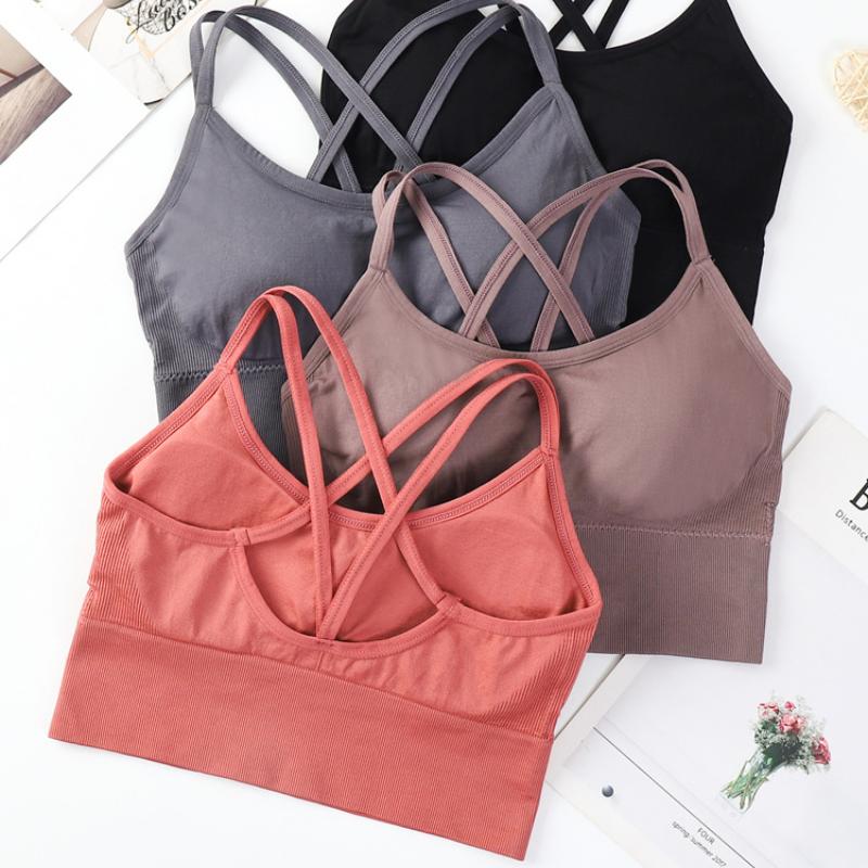 Sutiã Esportivo Feminino Respirável de Secagem Rápida para Mulheres Plus Size Fino Roupa Íntima para Corrida Estilo Yoga Cruz Lindo Top Regata para as Costas