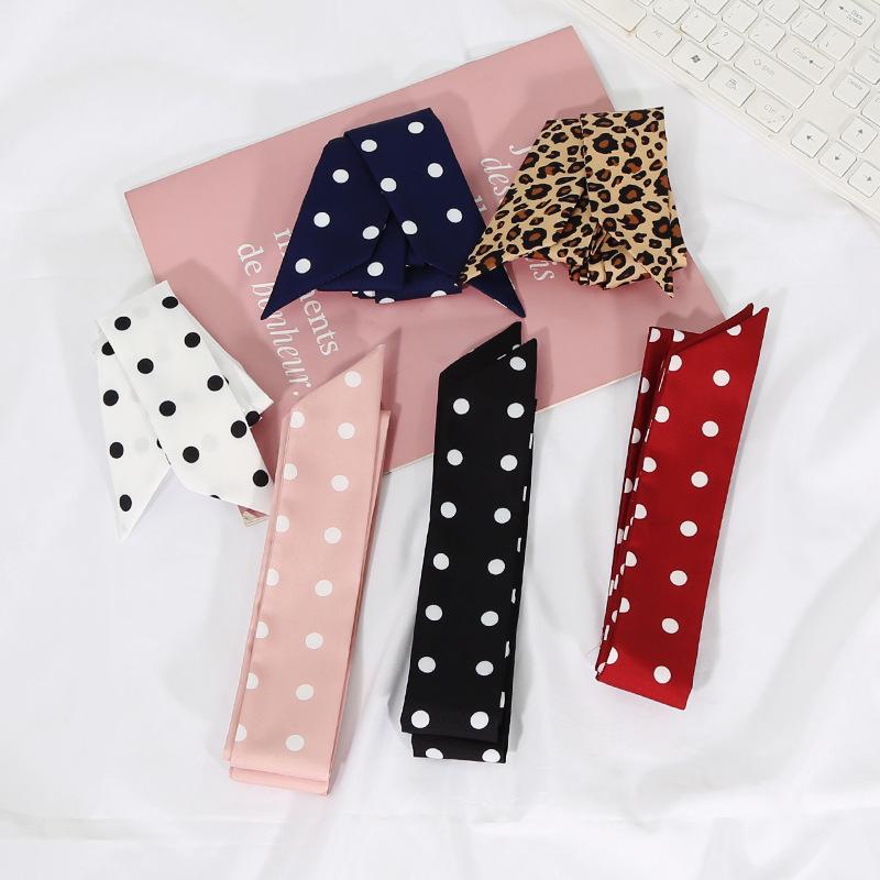 Polka Dot Silk Scarf: Versatile Ribbon for Bags & Ties - Spring & Autumn Korean Style