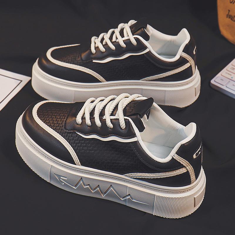 

Туфли на толстой подошве, мужские, весна-осень, новые туфли для увеличения роста, модные, универсальные, трендовые туфли с низким верхом, мужские туфли, белые туфли 39