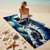 1PC Custom Name Space Astronaut Journey Beach Towel Highly Absorbent And Sand-Resistant Towel for Swimming, Pool, Yoga, And Travel Lightweight