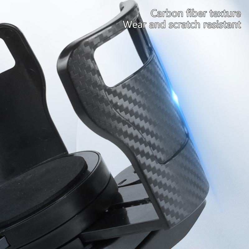 Car Drink Beverage Storage Solution Flexible Adjustment Carbon Fiber Look 360 Degree Rotating Base for Frequent Drivers