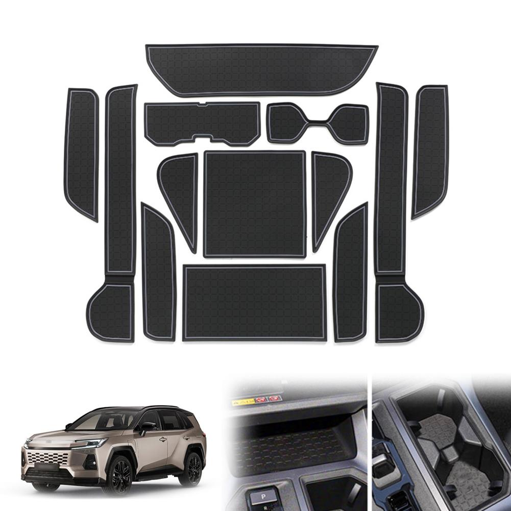 1 Set Tappetini per vani porta interni per RAV4 2026 (13 pezzi) Tappetino Antiscivolo Accessori Protezione Centro Console in Silicone Antiscivolo