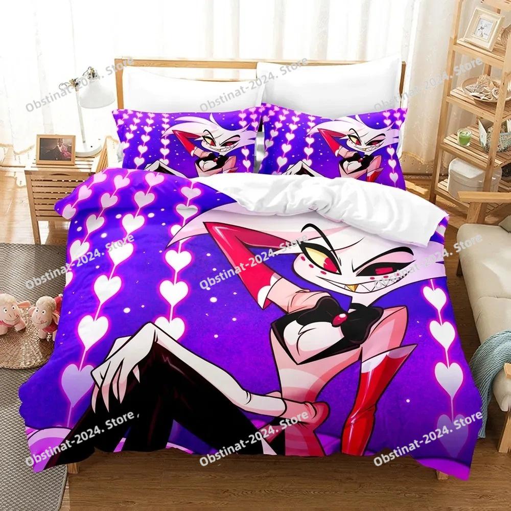 Fashion Cartoon Hazbin Hotel Bedding Set Duvet Cover Set With Pillowcase Twin Full Queen King Bedclothes Bed Linen Home Textiles