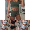 Elegant And Chic Fashion Sexy Women Sports Sets Sleeveless Round Collar Tops And Shorts