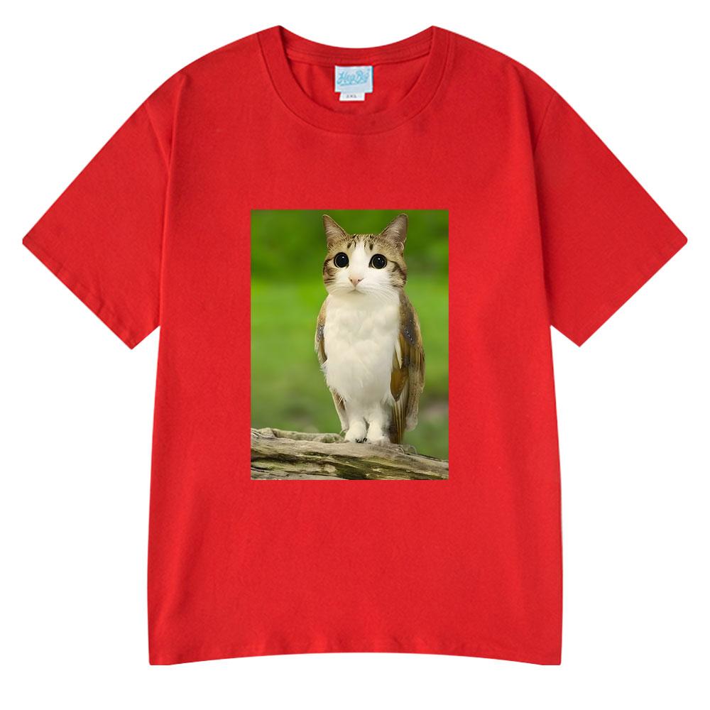 Cat Owl Funny Meowl Meme Brainrot T-shirts Unisex's Women Fashion Tee Tops Harajuku Short Sleeves T-shirt Cotton Oversized T Shirts