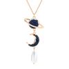 Cold Wind Sweater Chain Star And Moon Cherish Pearl Water Drop Long Necklace Women'S Accessories