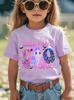 Halloween Sommer Mode Mädchen Kurzarm T-Shirt Schleife Cartoon Muster Druck Street Lässig Rundhals Kinderkleidung Mädchen