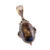 Natural Pietersite Gemstone 925 Solid Sterling Silver TwoTone Pendant 1.50" O1N52