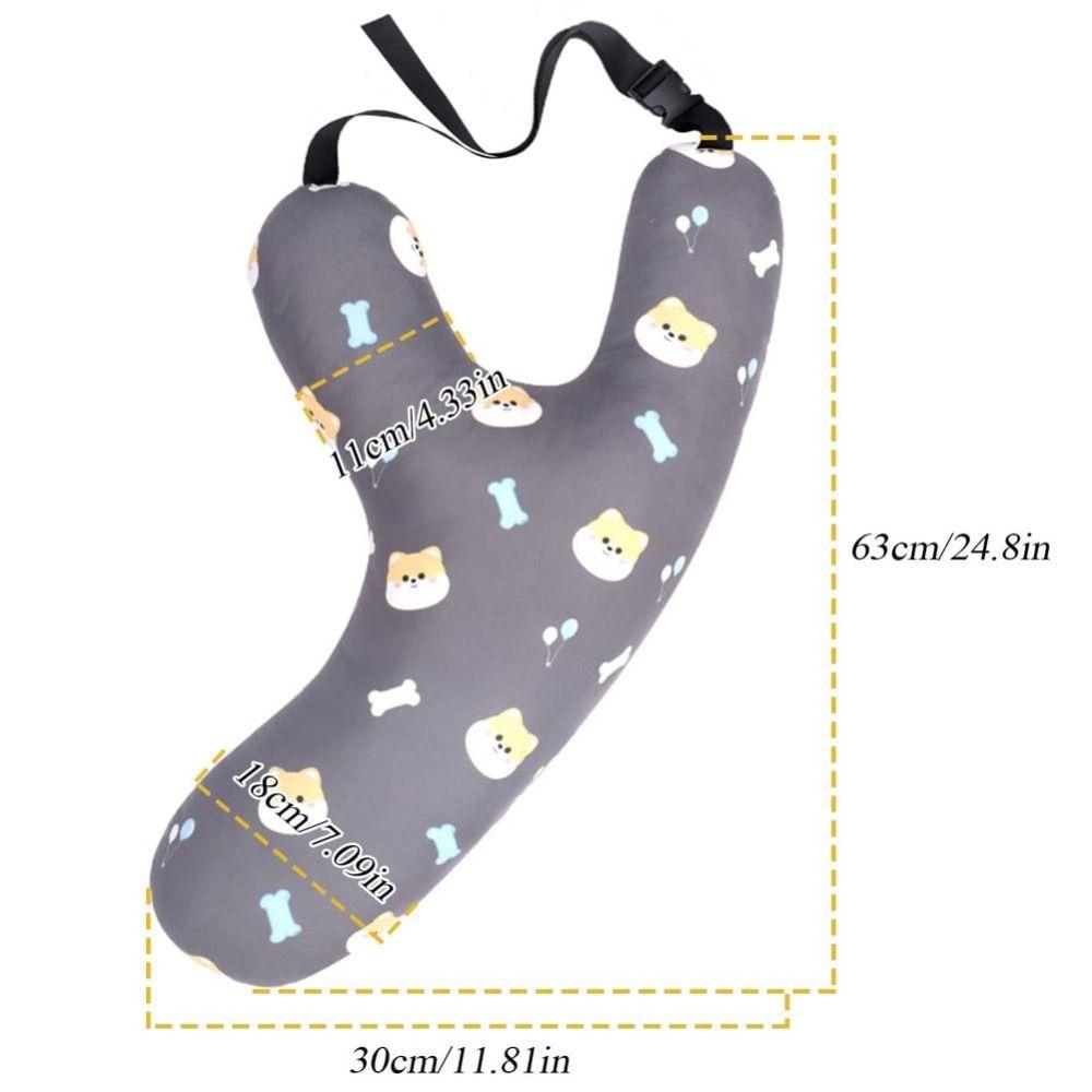 Poduszka samochodowa w kształcie litery Y dla dzieci, podpora głowy, poduszka montowana w samochodzie, kreskówkowy zagłówek samochodowy, podróż