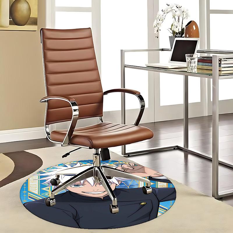 

1pc Anime Cartoon Design Round Carpet for Office Chair Mat, Non-Slip Rug Suitable for Home Decor, Living Room, Bedroom, Game Room, Dormitory, Festival 80cm by 80cm
