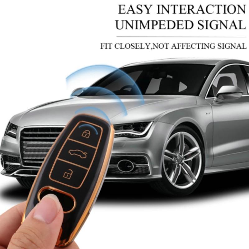 Módny TPU Obal na kľúč od auta s diaľkovým ovládaním pre A6 A7 A8 E-tron C8 D5 Q7 Q8 2018 2019 Ochranný držiak Fob Príslušenstvo
